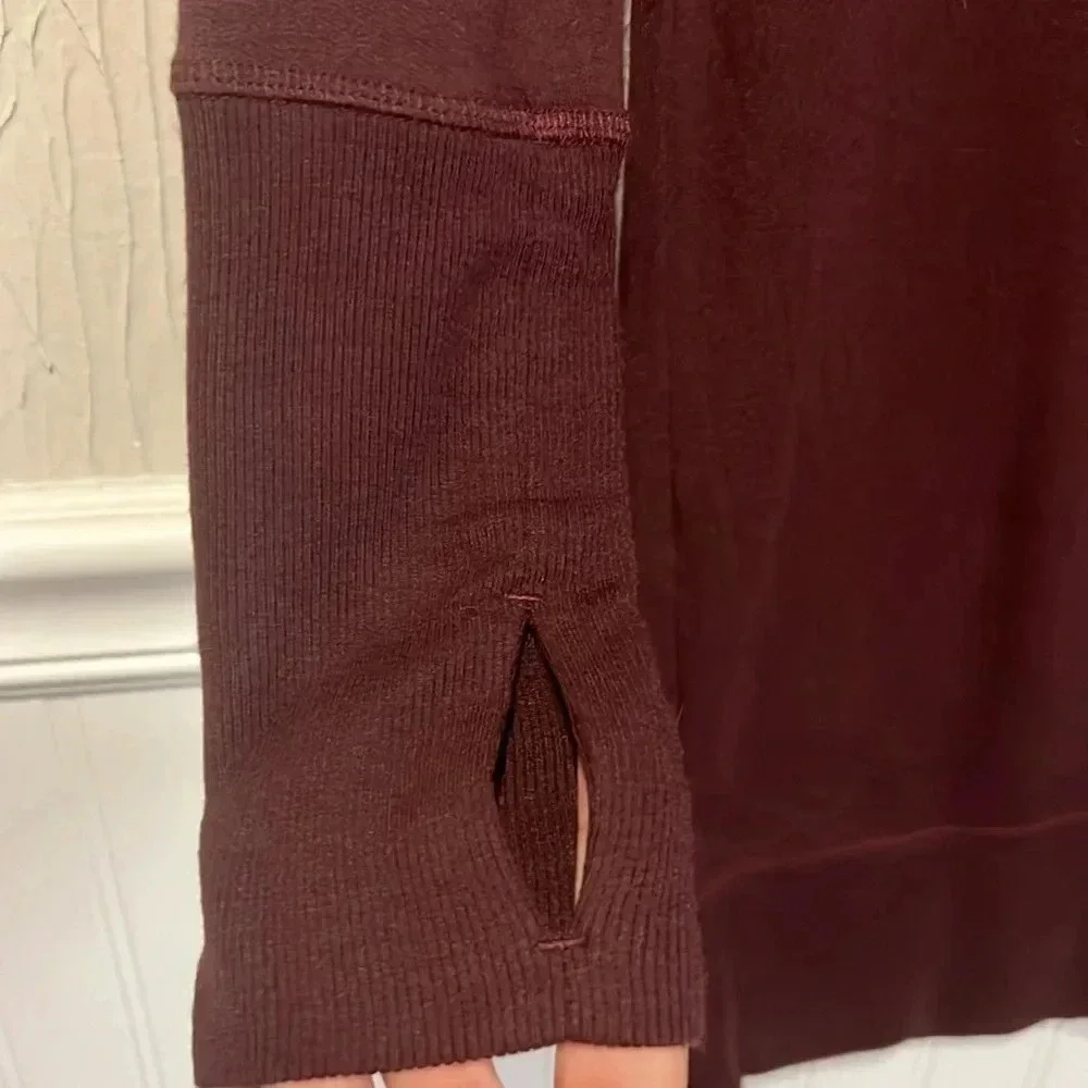 Athleta Burgundy Studio Barre 2.0 sweatshirt dress size X small - Picture 9 of 12